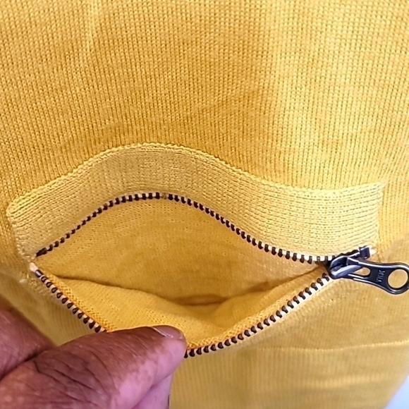 HALOGEN WOMEN'S 100%MERINO WOOL BUTTON FRONT CARDIGAN YELLOW SIZE L - Picture 6 of 9